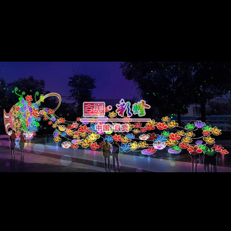 流光溢彩燈光節彩燈 花籃彩燈 花燈 光雕彩燈